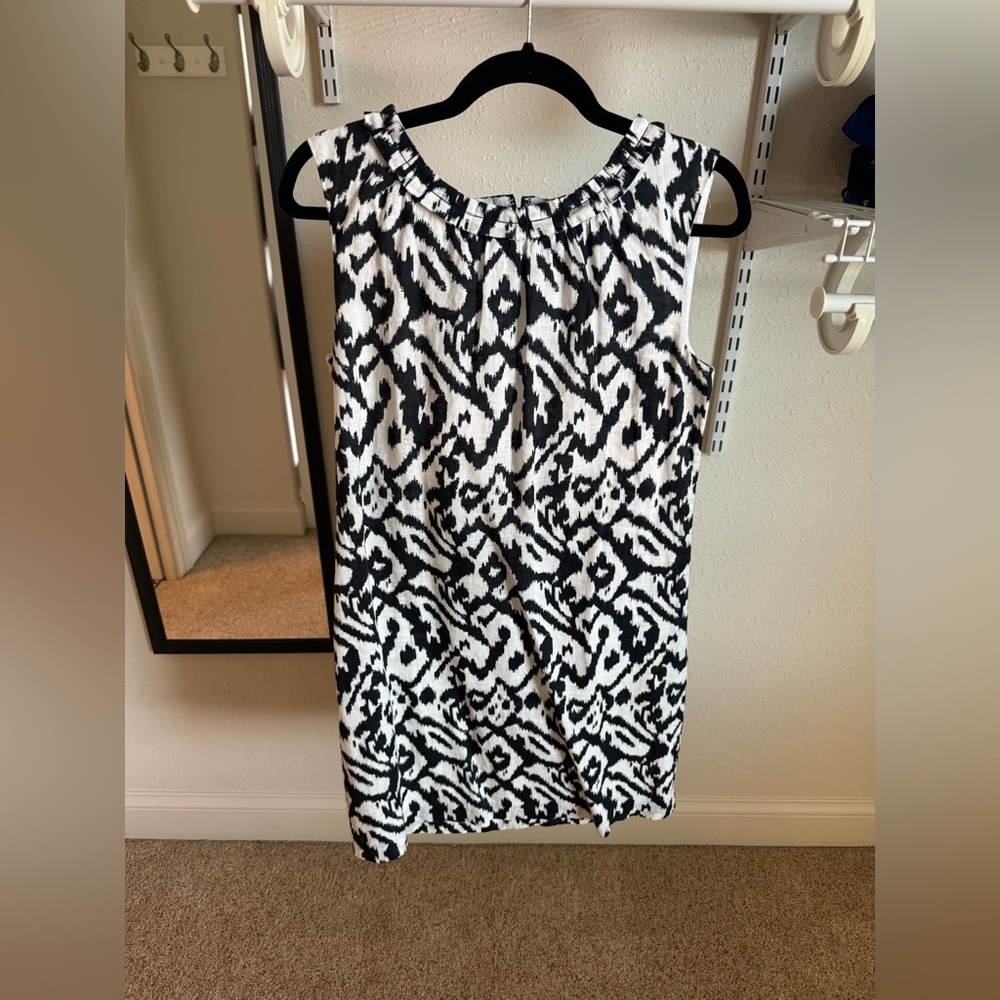 LOFT Black & White Patterned Dress